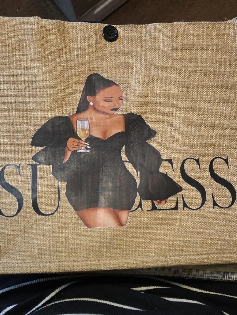 Best Auntie Ever Burlap Tote Bag - Multicolor